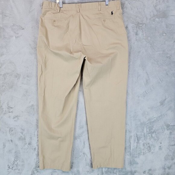 Vintage Polo Ralph Lauren Pants Mens 40X31 Beige Reverse Pleated Prospect Pant - Picture 2 of 10